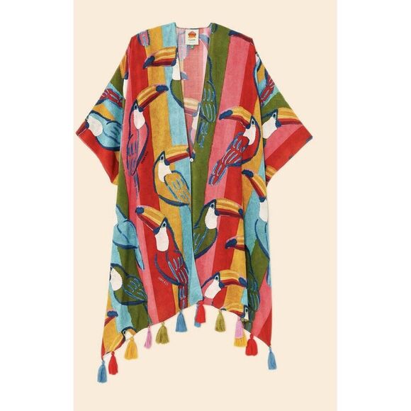 FARM Rio Other - FARM Rio Wonderful Toucans Women’s Swim Beach Cover-Up Kimono Multicolor OS